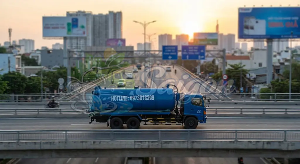 Xe hút hầm cầu mini chuyên dụng đi vào hẻm nhỏ Quận 11